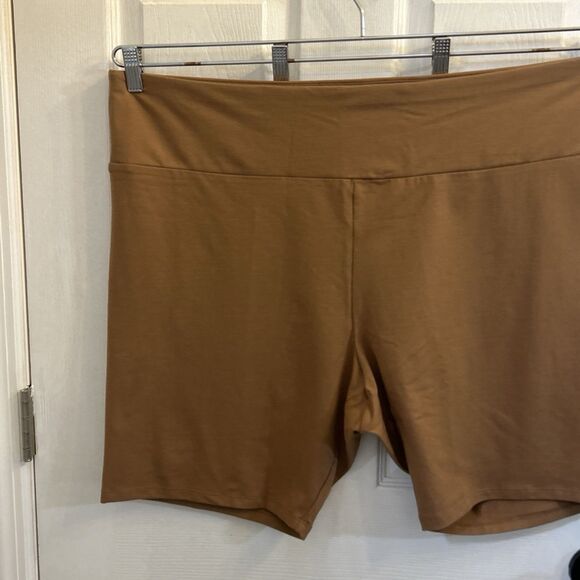 NWT Ava & Viv 3X Brown Bike Shorts Plus Size High Rise Stretch Lounge Soft - Picture 7 of 16
